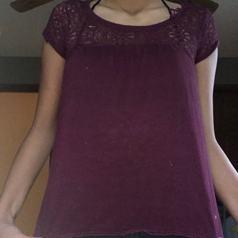 Maroon Lace Top